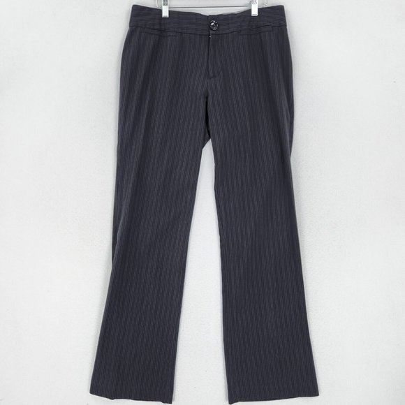 Willow & Clay Pants - Willow and Clay Pants Womens 12 Black Gray Pinstripe Wide Leg Career Trousers